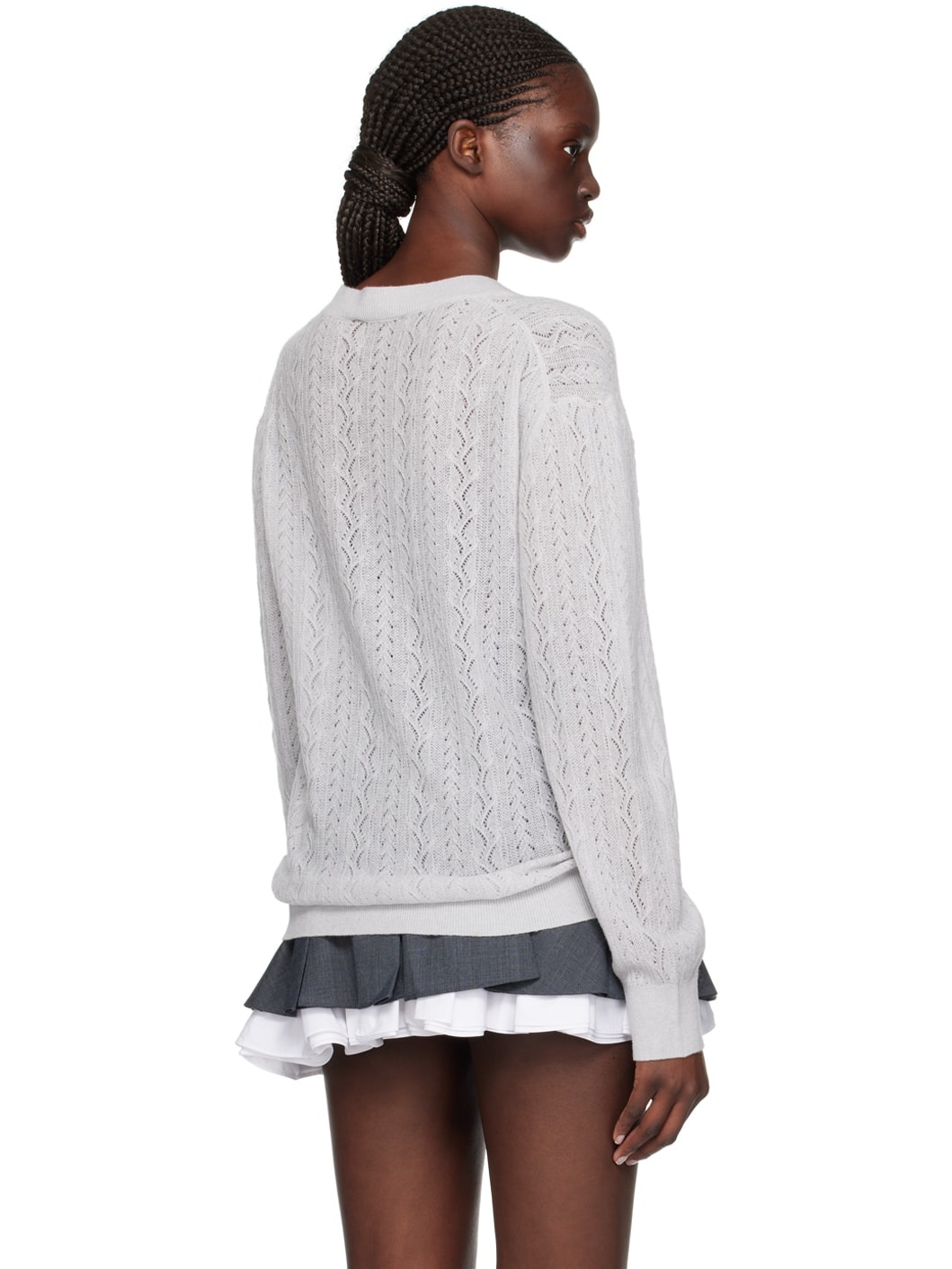 Gray V-Neck Sweater - 3