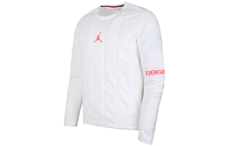 Air Jordan 23 Engineered Quilted Round Neck Pullover logo Sports Long Sleeves White AJ1055-100 - 3