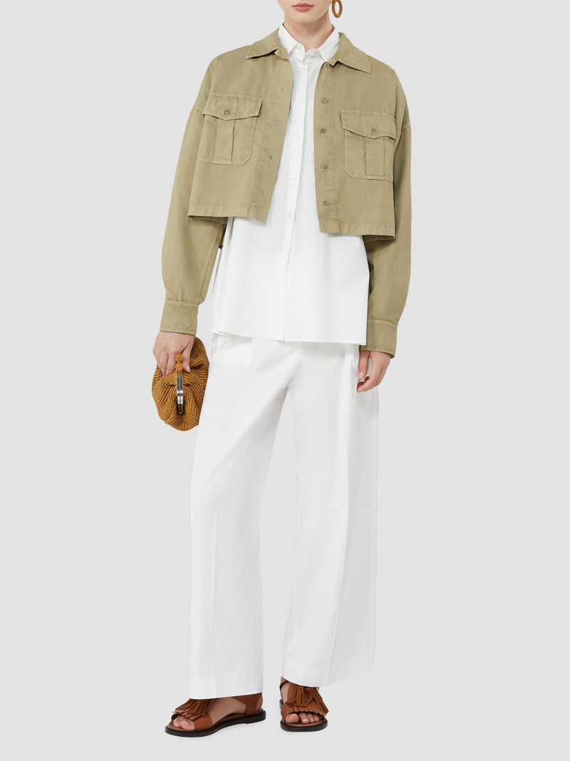 Women's Stretch Cotton Gabardine Trousers - White 4