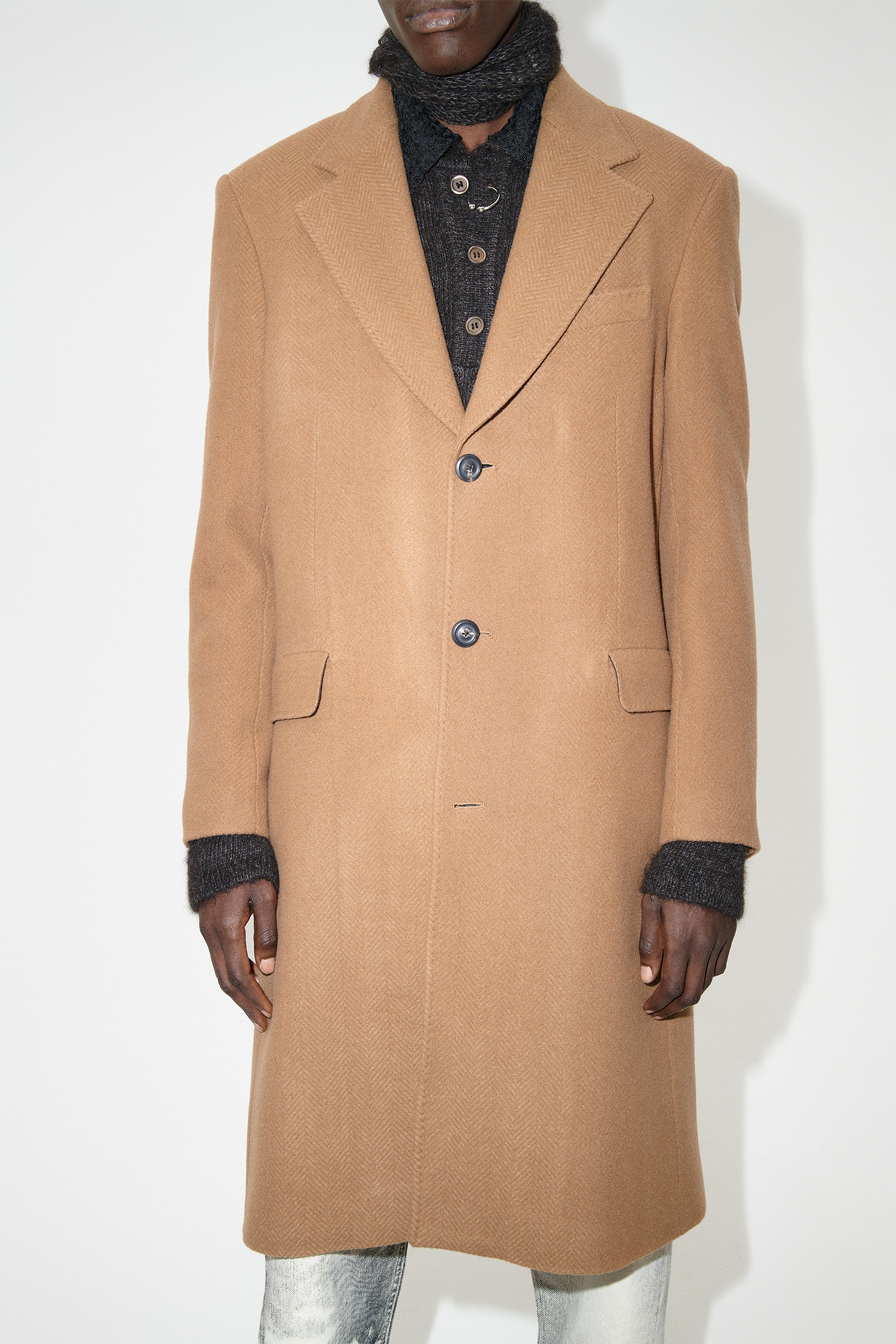 Dolphin Coat Camel Slyly Herringbone - 2