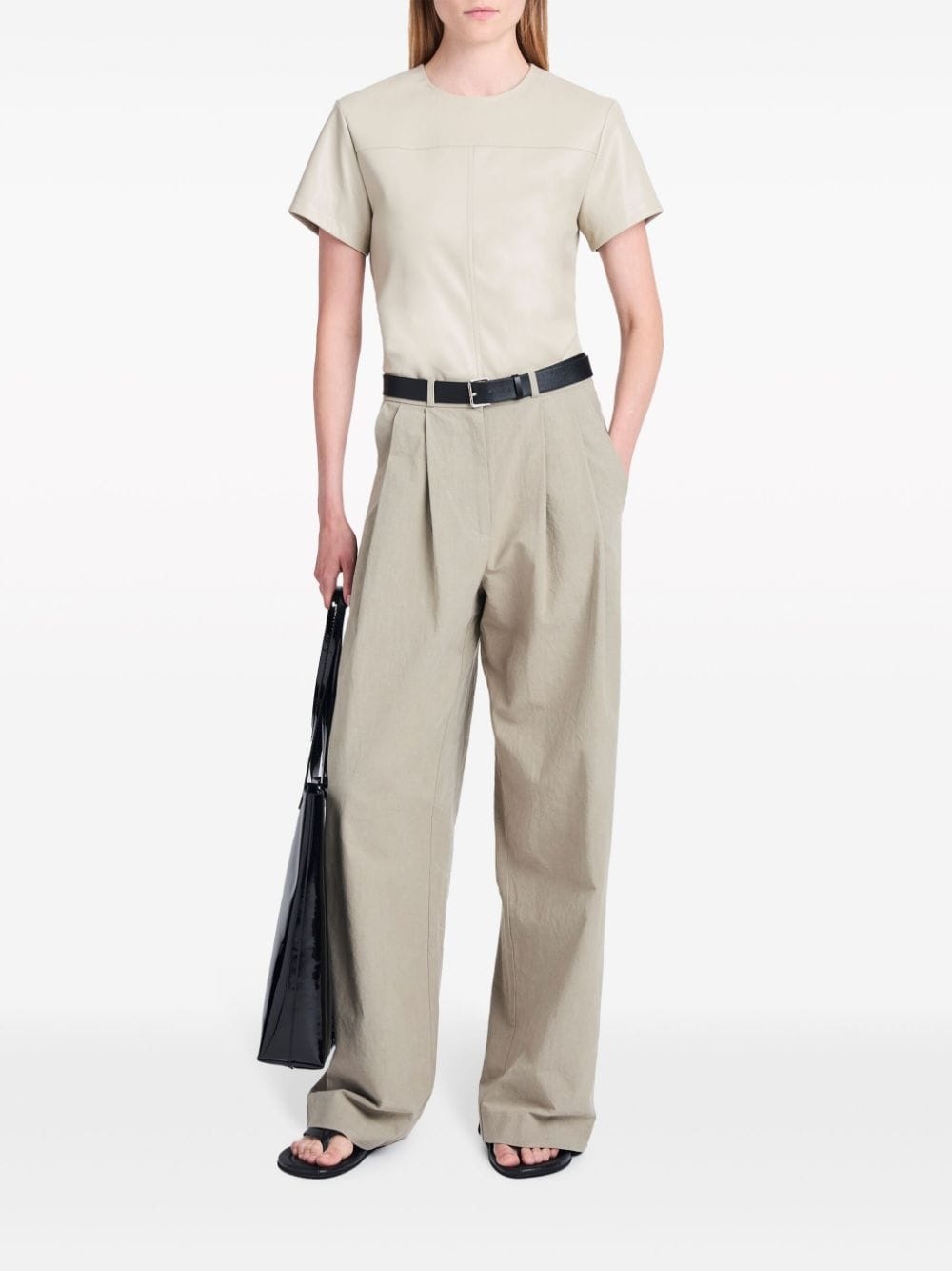 Tessa faux-leather T-shirt - 2
