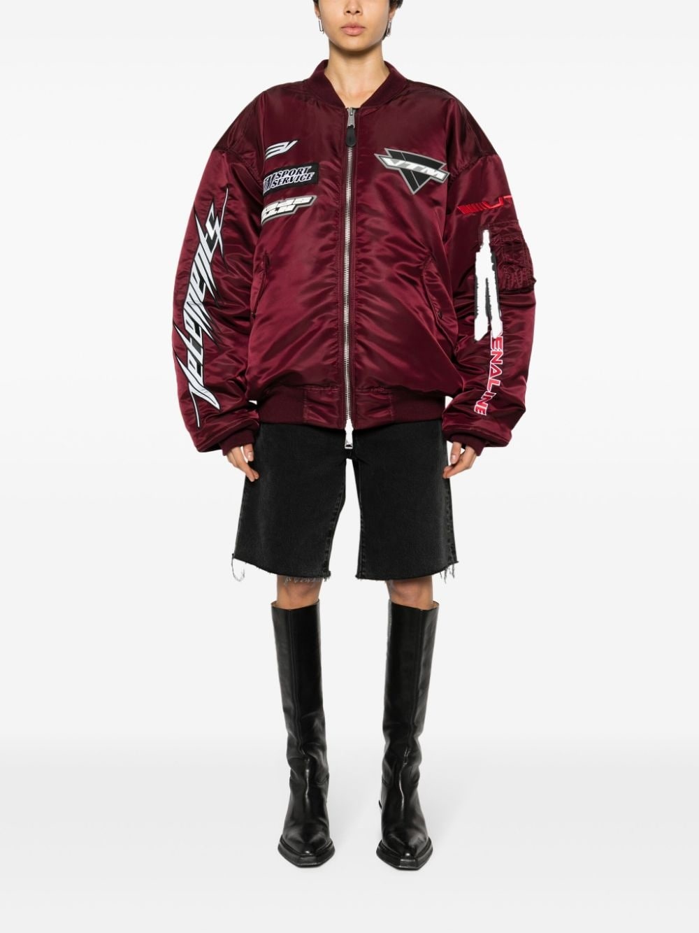 logo-appliquÃ© bomber jacket - 2