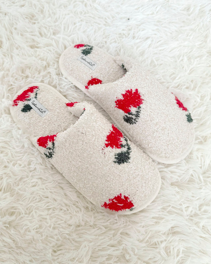 Cherries Cozy Fuzzy Slipper Slide 1
