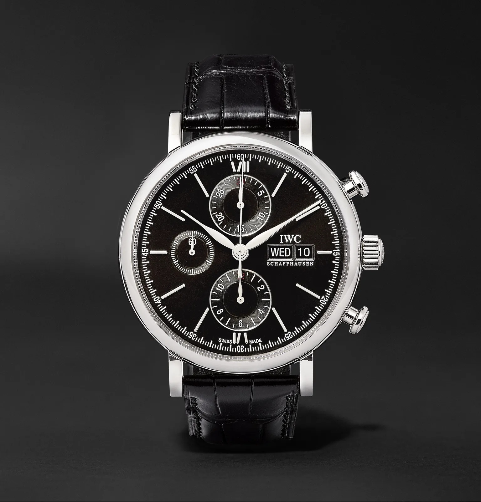 Portofino Automatic Chronograph 42mm Stainless Steel and Alligator Watch, Ref. No. IW391008 - 1