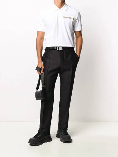 Alexander McQueen logo-patch polo shirt outlook