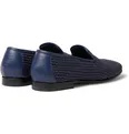 Mario Leather-Trimmed Raffia Loafers - 23