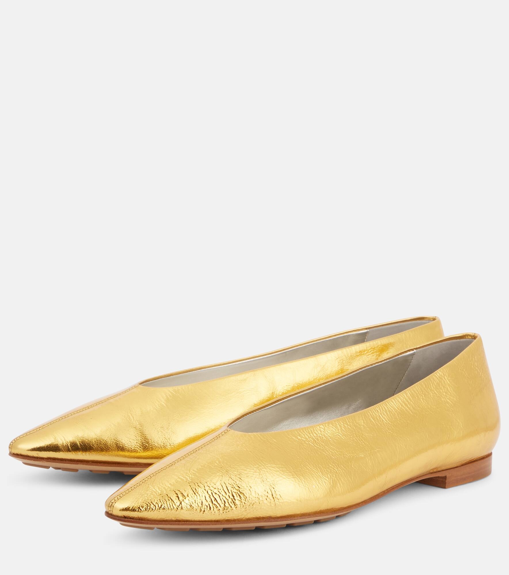Sofia metallic leather ballet flats - 4