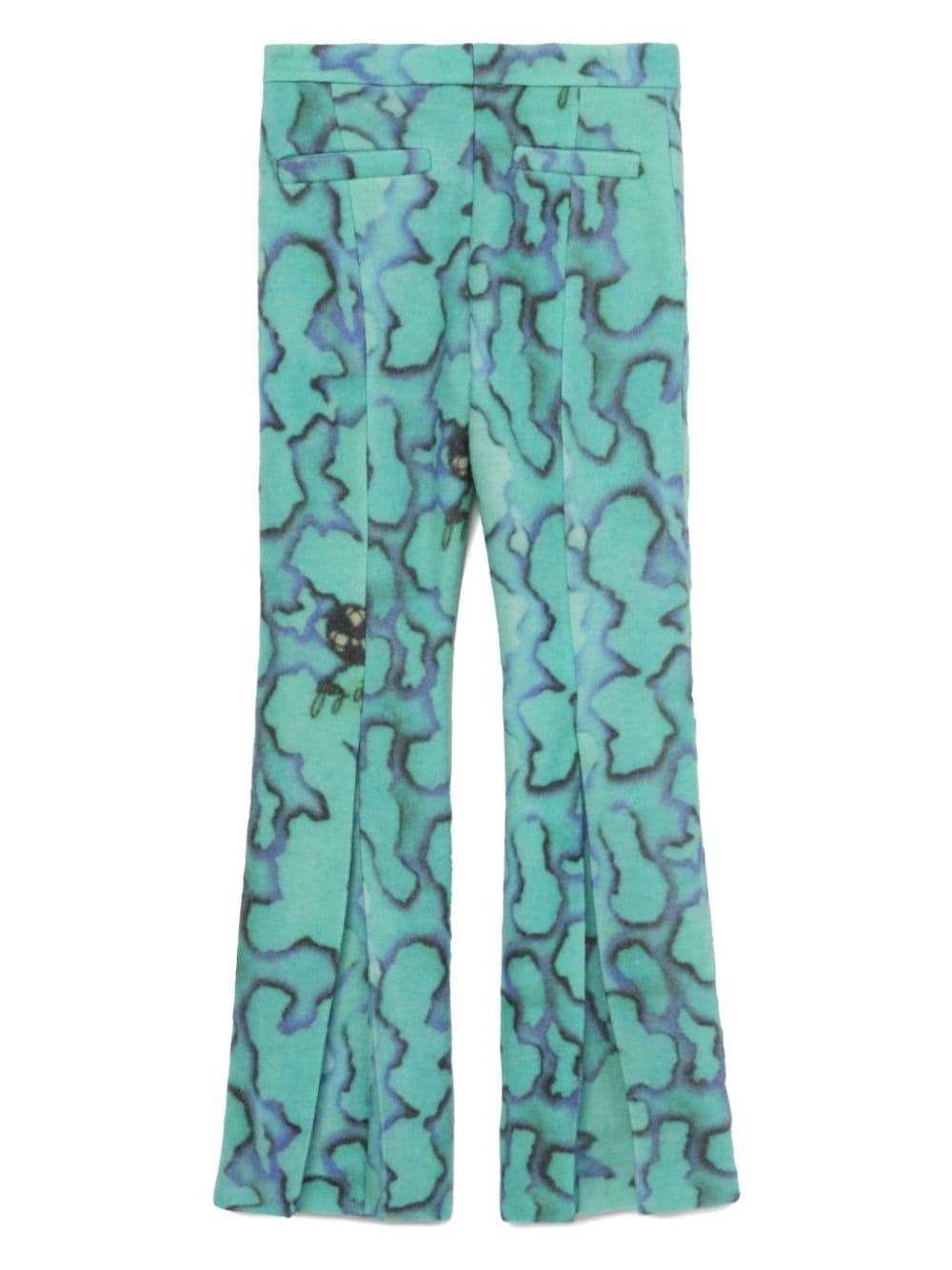 graphic-print flared trousers - 6