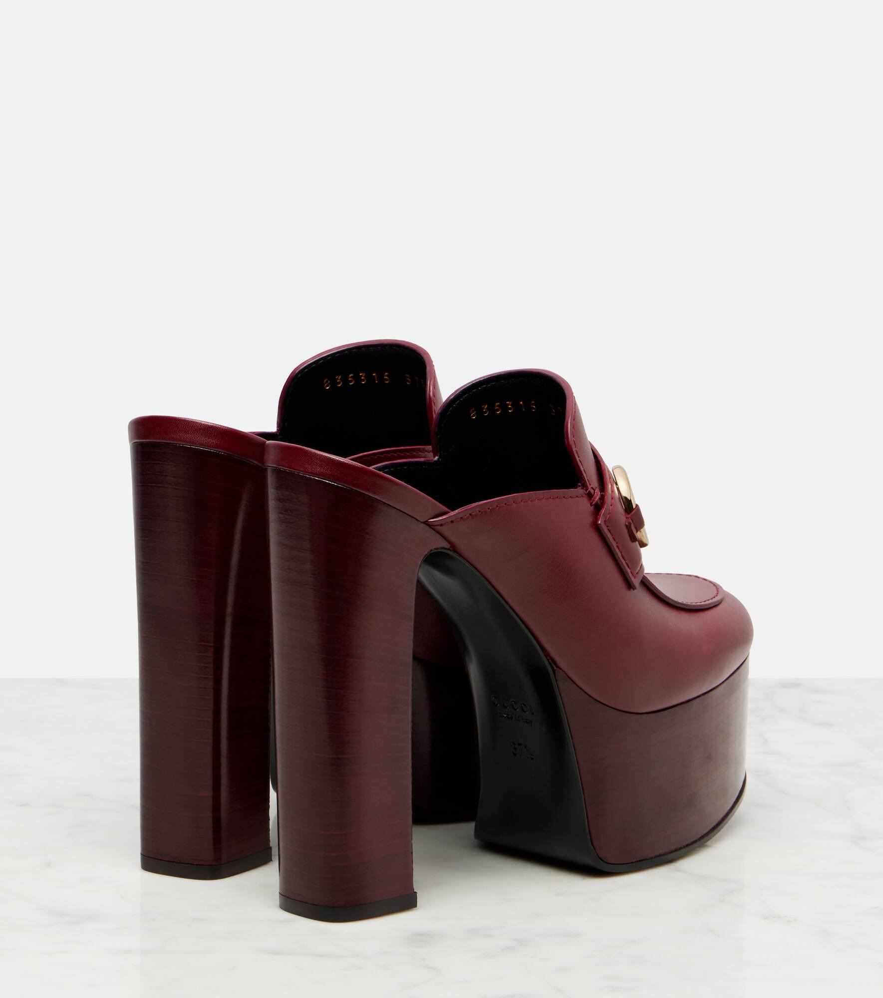 Horsebit leather platform mules - 2