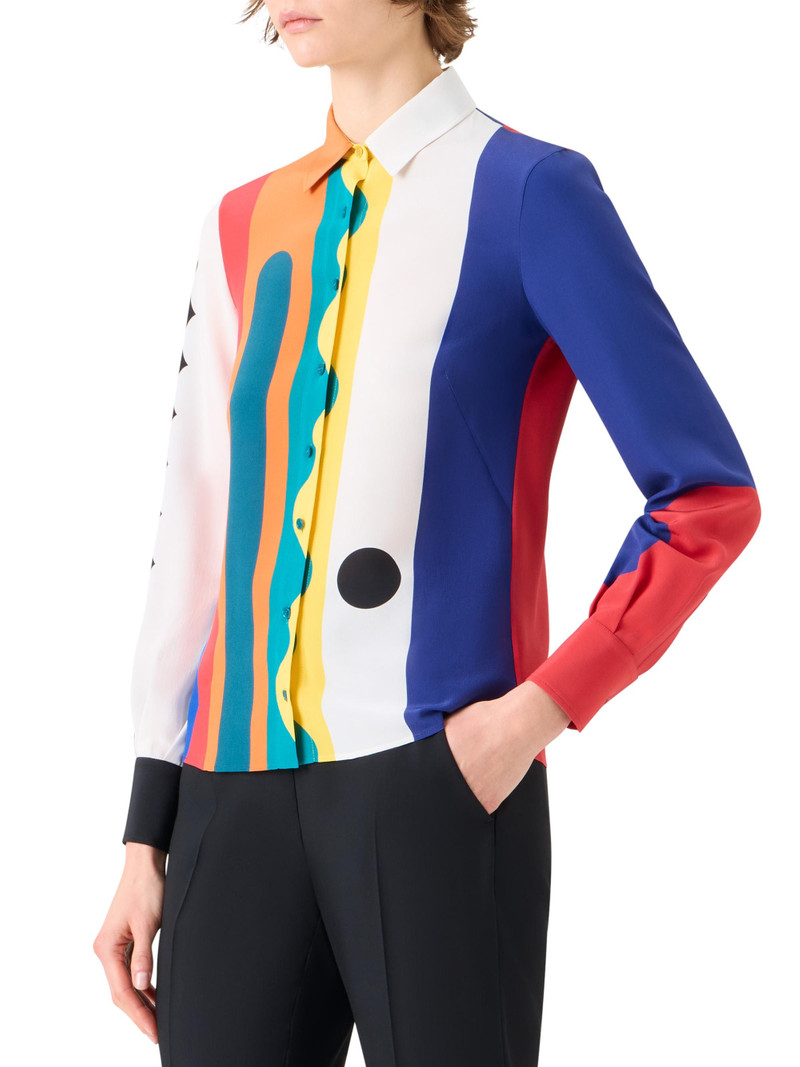 Women's Abstract Silk Crepe Shirt 4