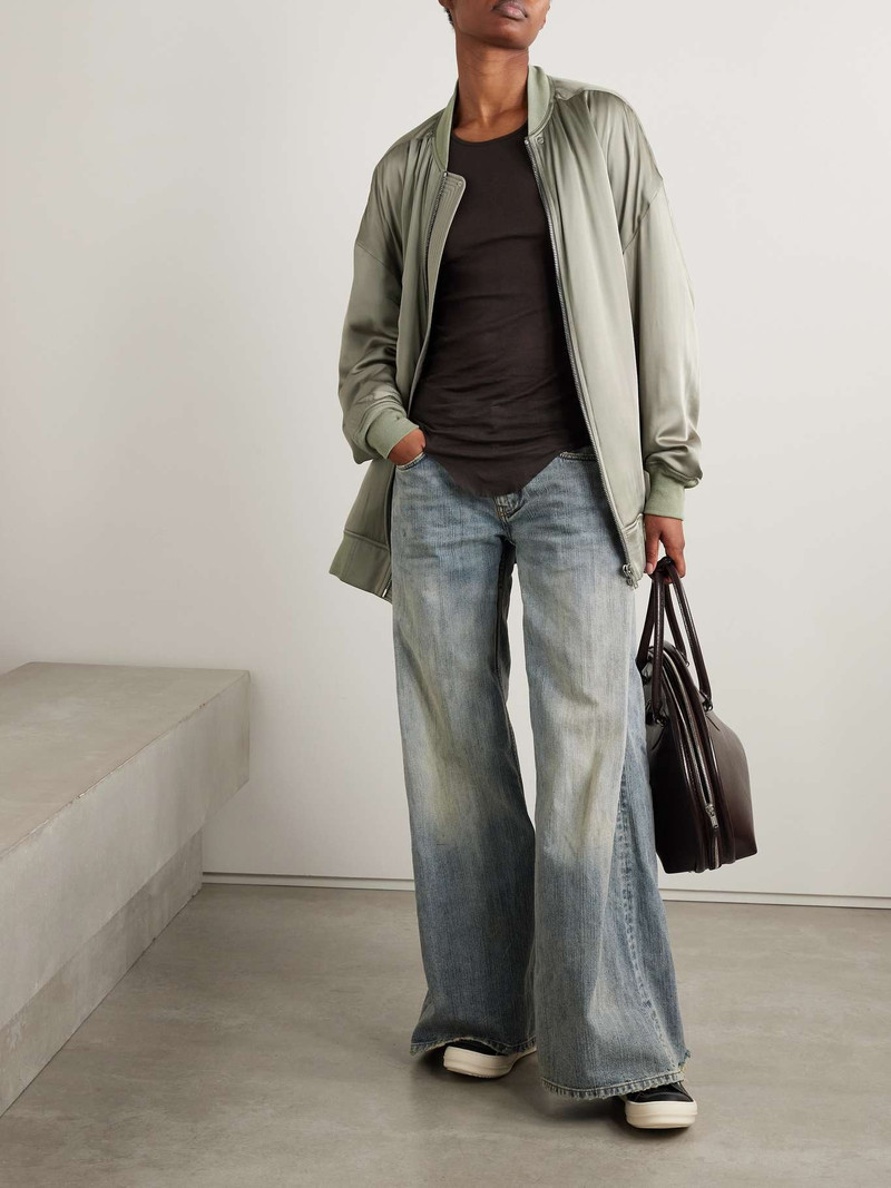 Rick Owens Peter oversized padded satin jacket Green outlook