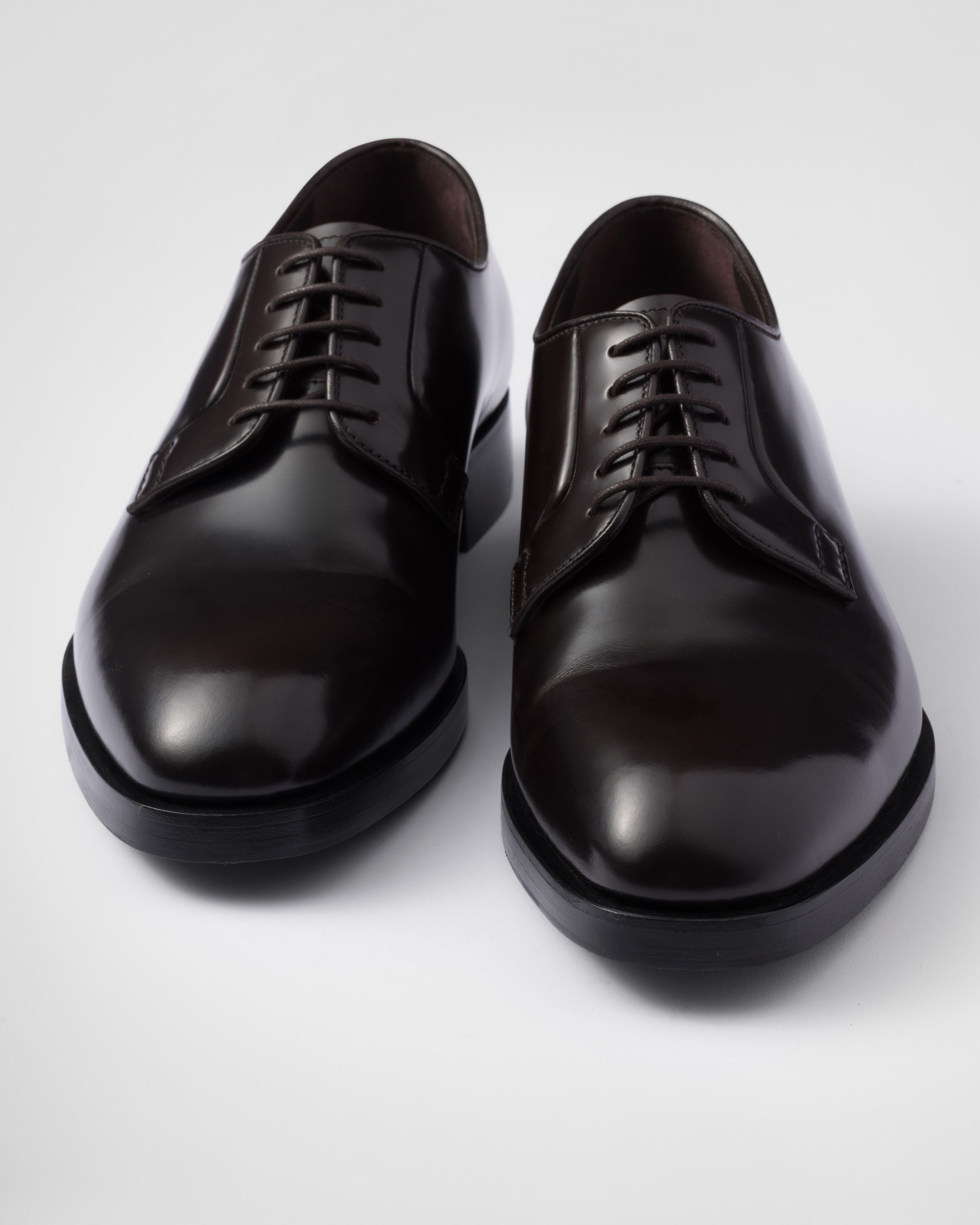 Brushed leather lace-up shoes - 5