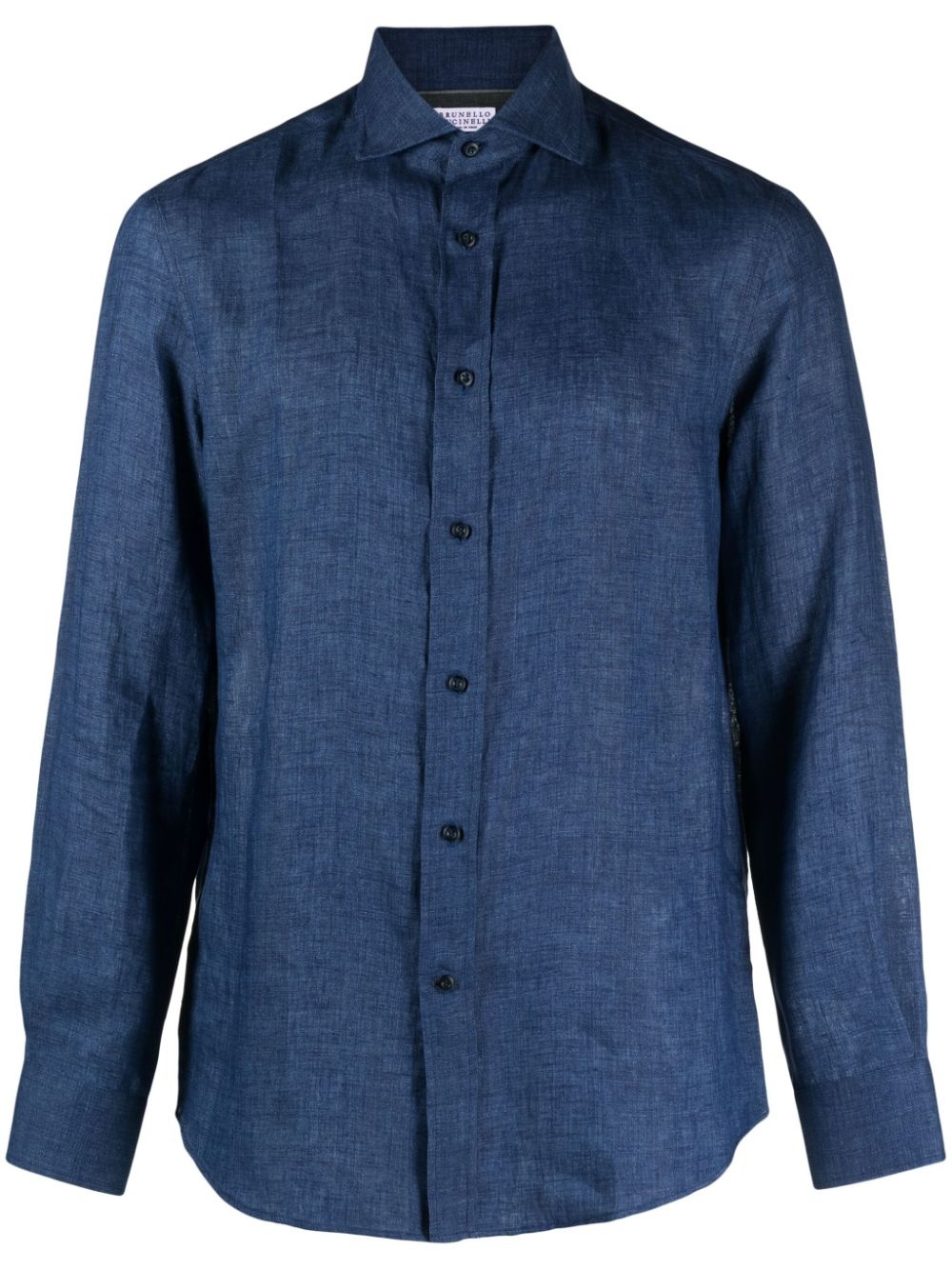 buttoned-up linen shirt - 1