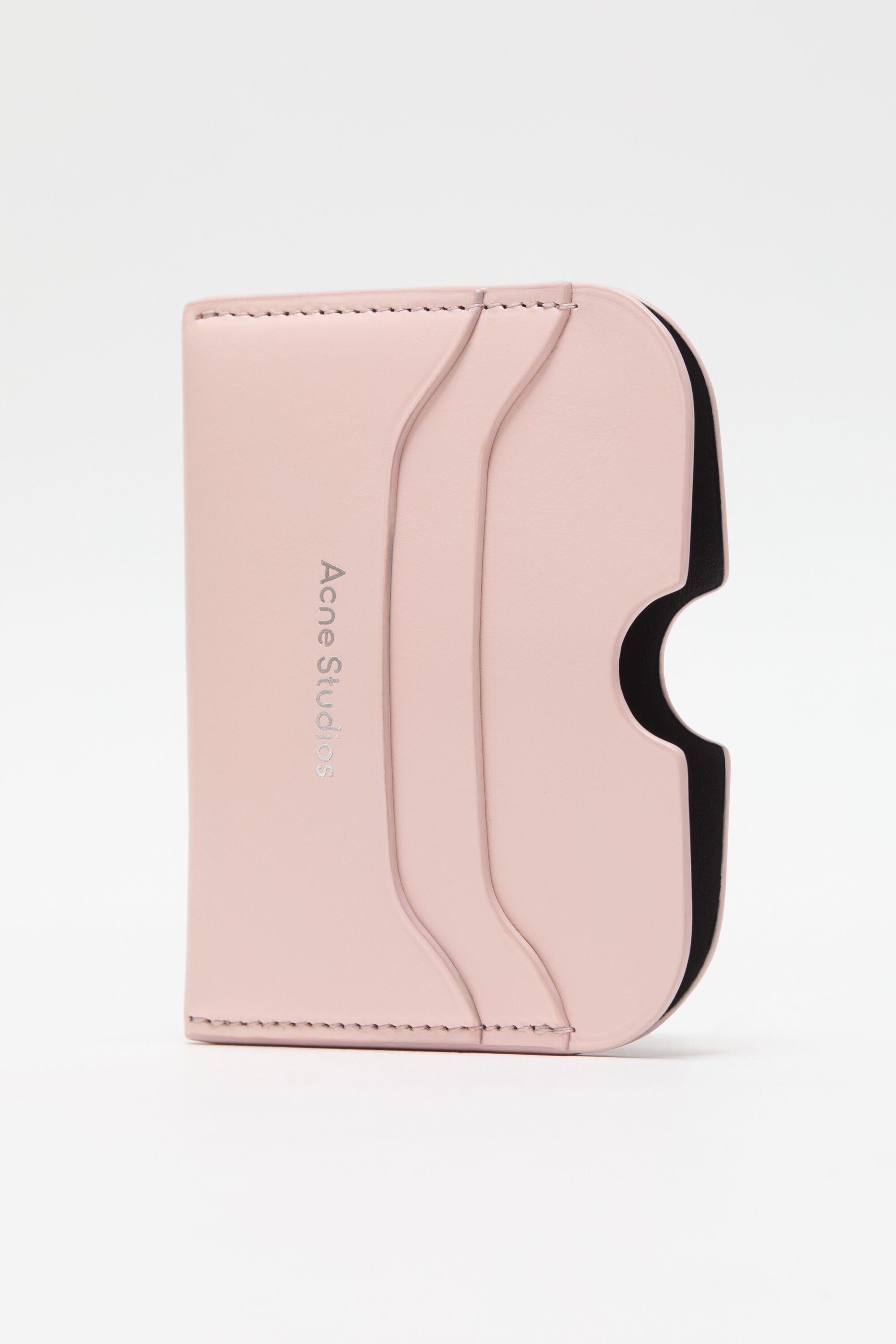 Leather card holder - Powder pink - 3