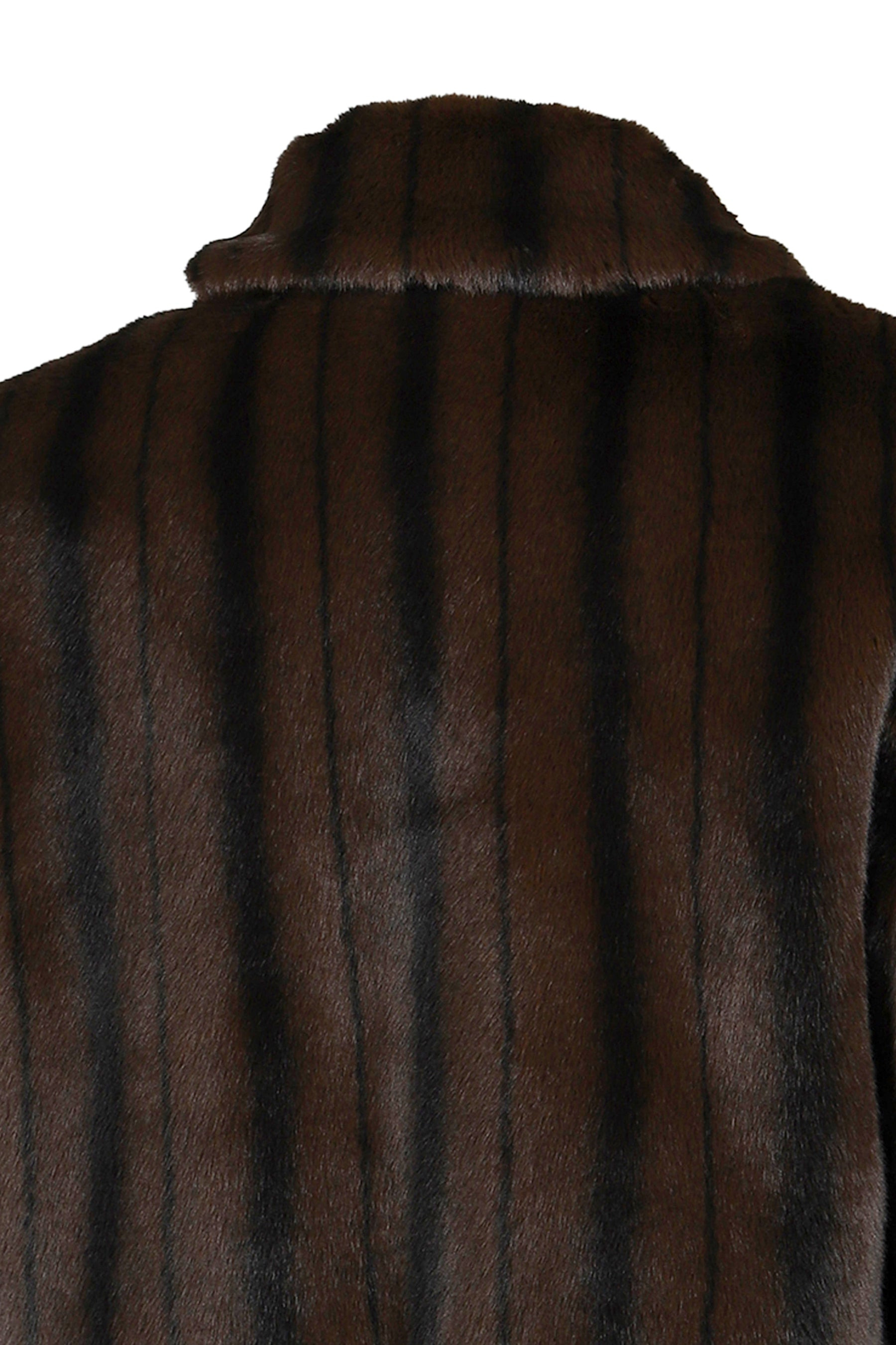 FAUX-MINK HARRINGTON JACKET / BLK BRW - 14