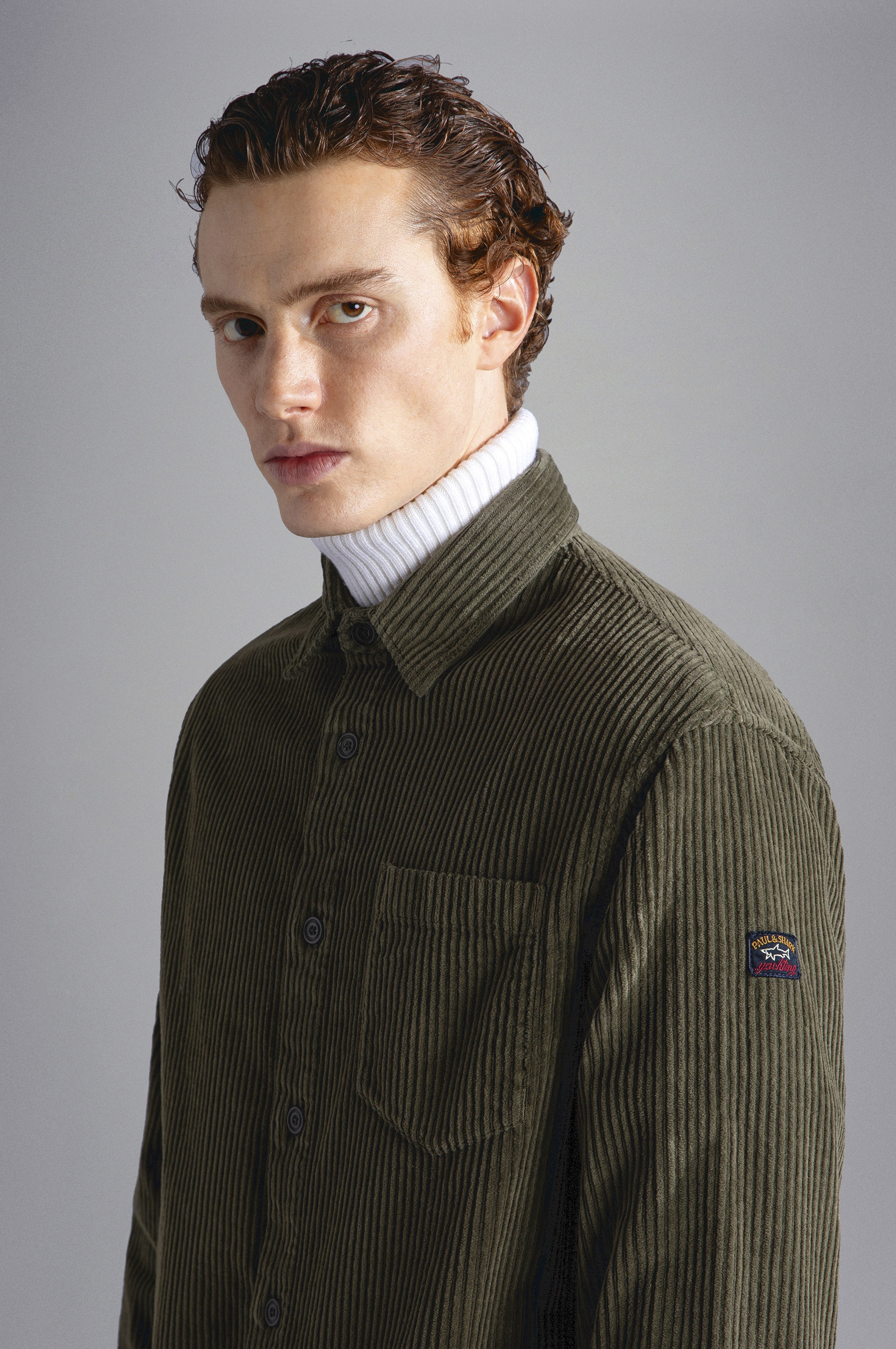 GARMENT DYED COTTON VELVET OVERSHIRT - 4