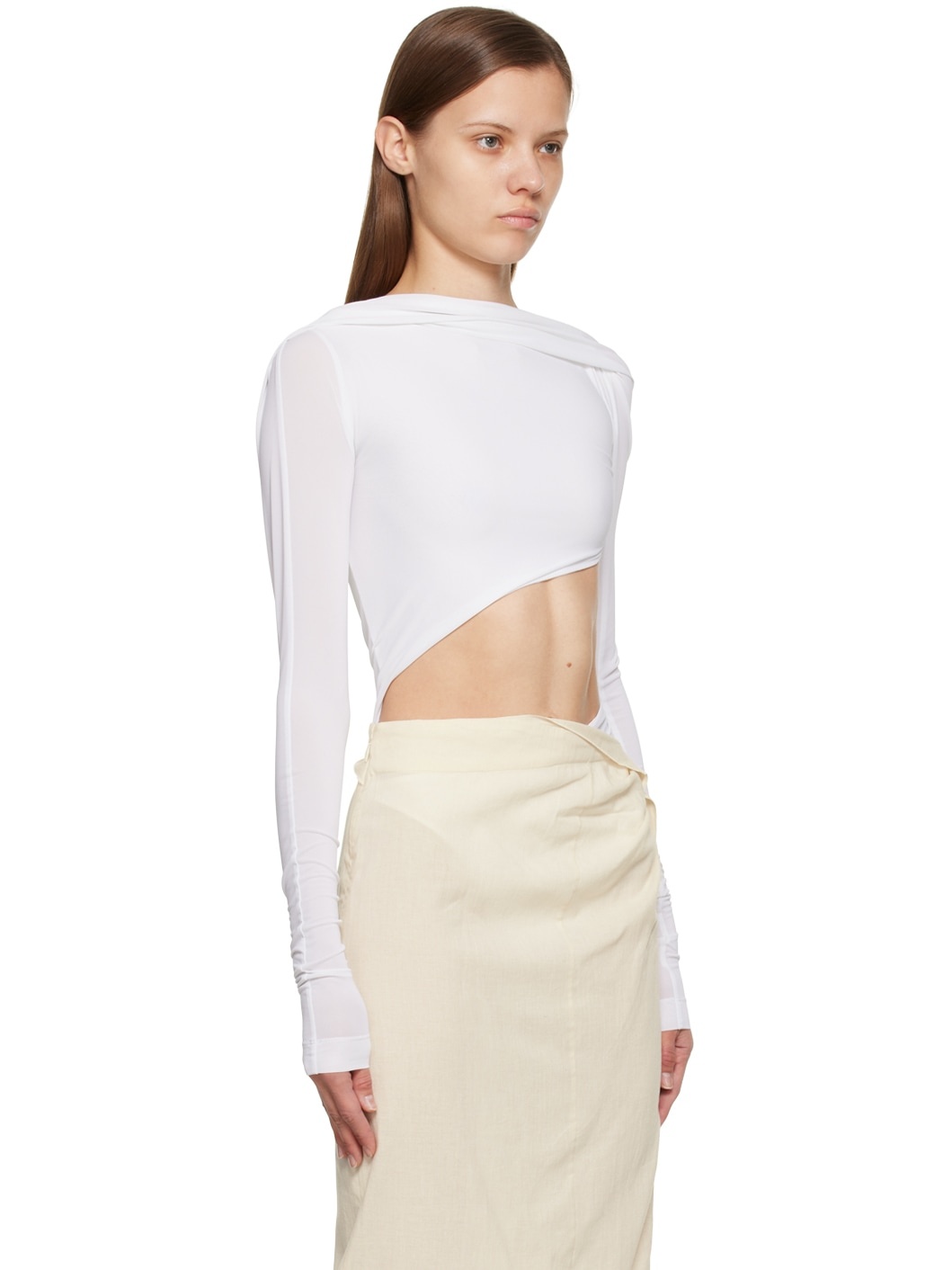 White Le Papier 'Le Body Carozzu' Bodysuit - 2