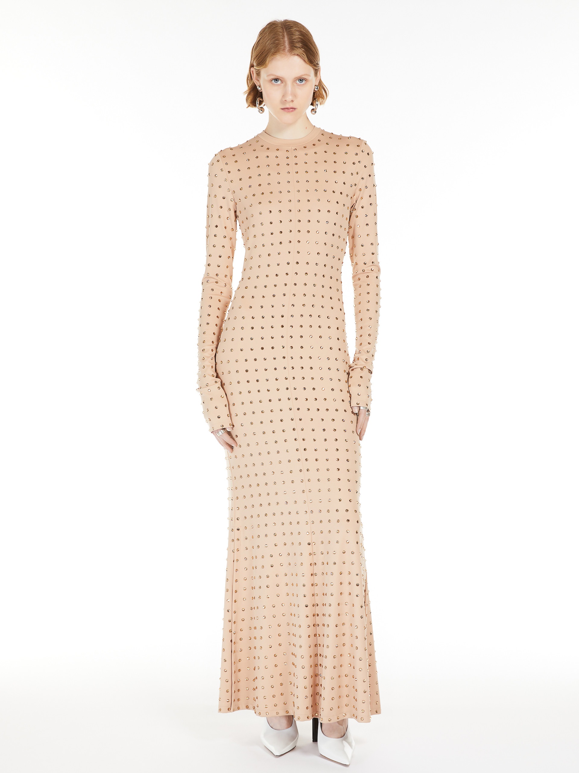 OSCURI Scuba jersey dress with rhinestones - 2