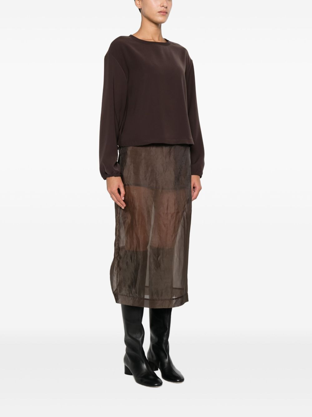 drawstring-hem sweatshirt - 3