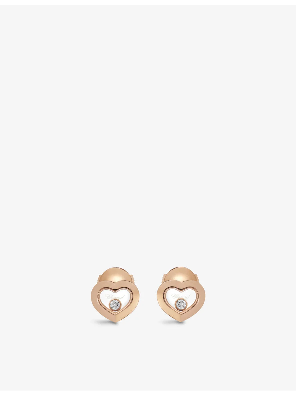 Happy Diamonds 18ct rose-gold and 0.10ct diamond earrings - 1