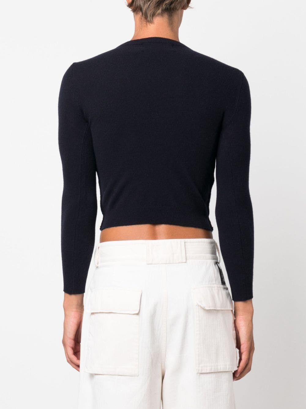 fine-knit cropped jumper - 5