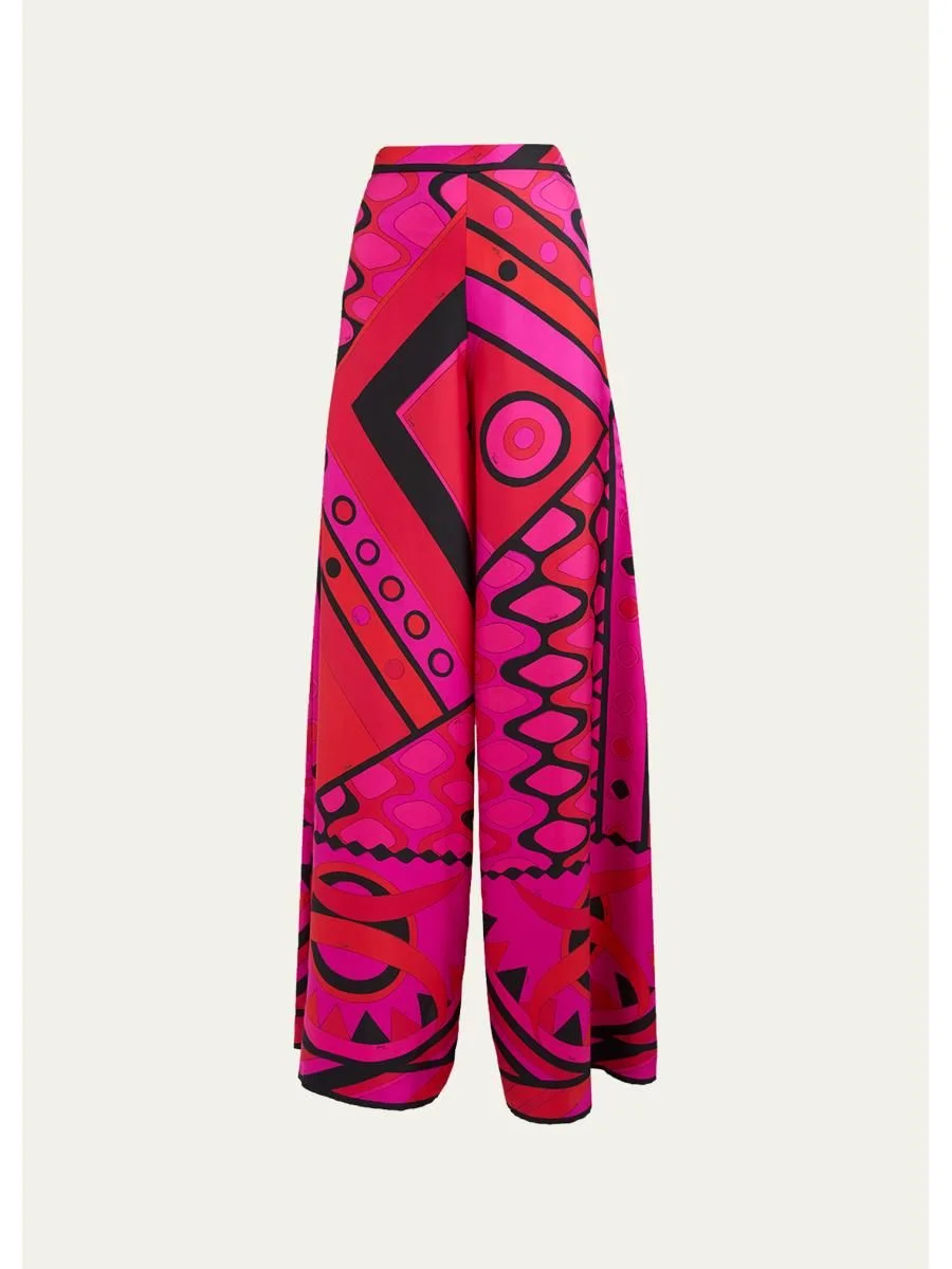 Vivara Silk Twill Wide-Leg Pants - 1