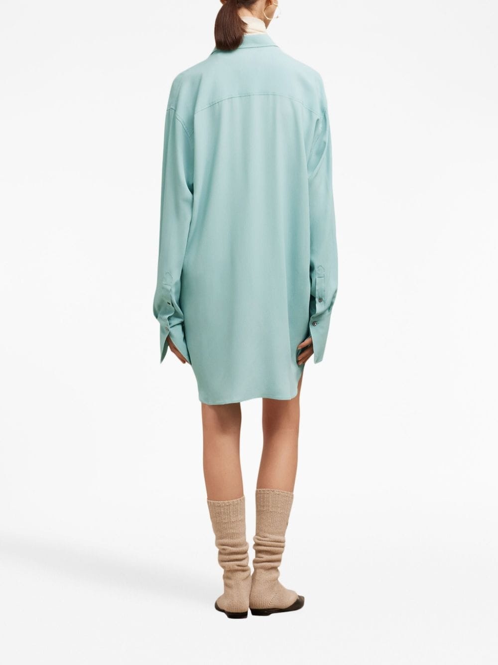 long-sleeve shirtdress - 4