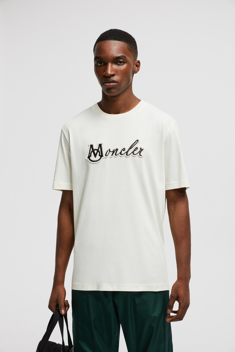Moncler Embroidered Varsity Logo Cotton T-shirt outlook