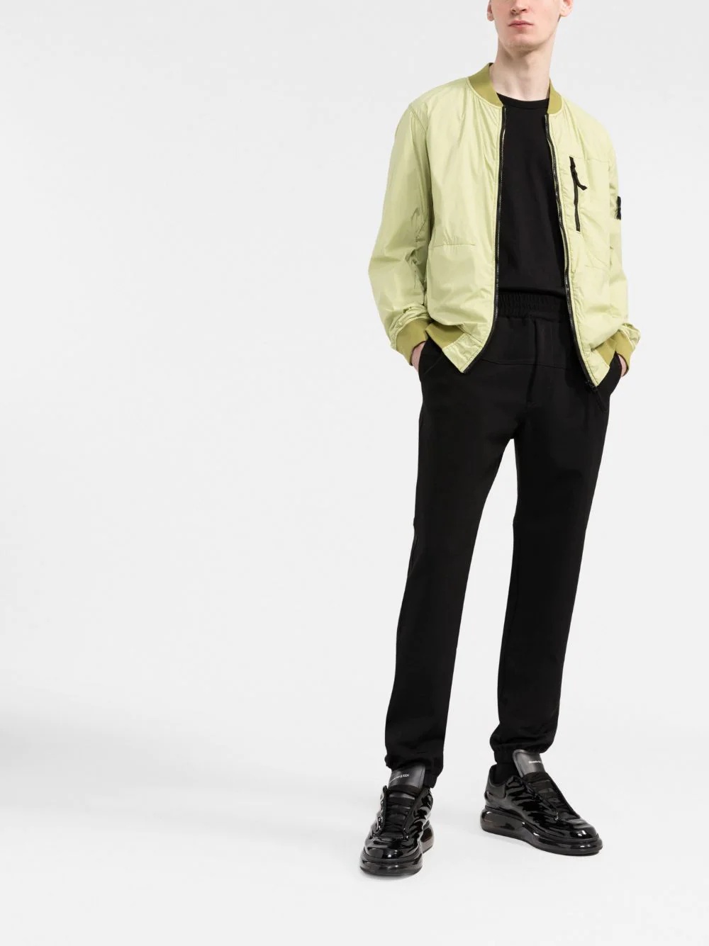 Compass-patch zip-up jacket - 2