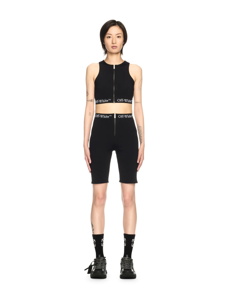 Off-White Black Logo Band Zip Rowing Top outlook