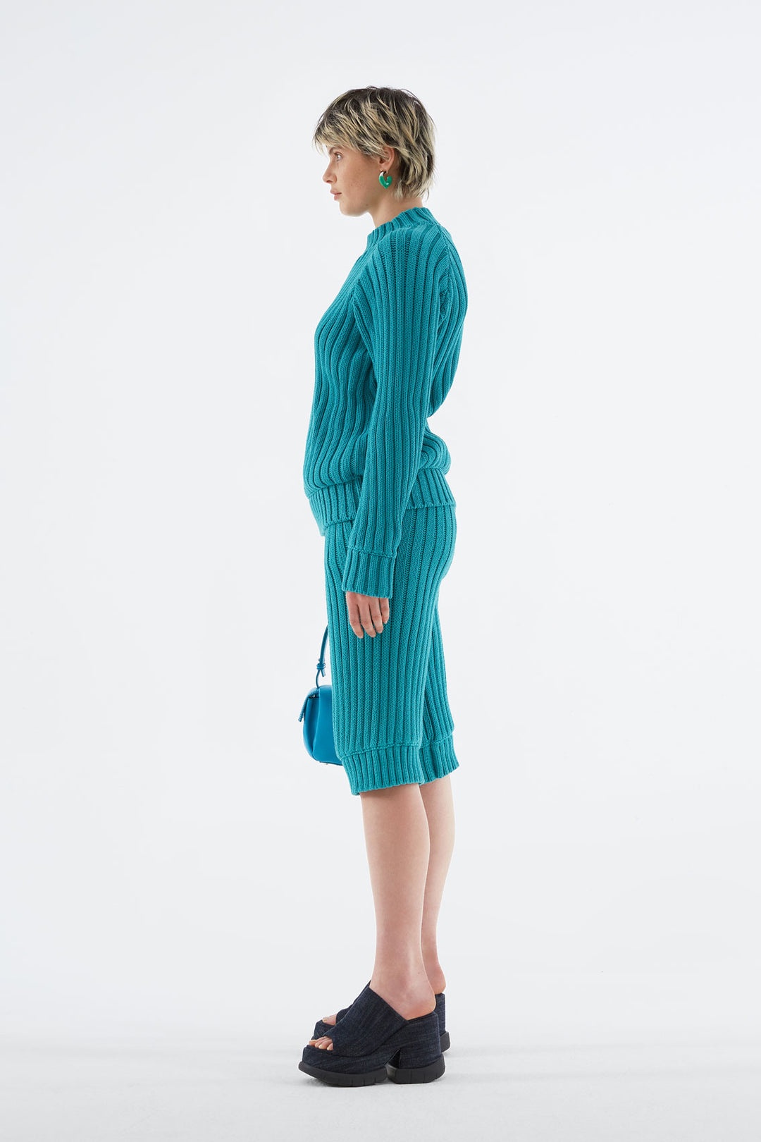 TURQUOISE RAGLAN SWEATER - 3