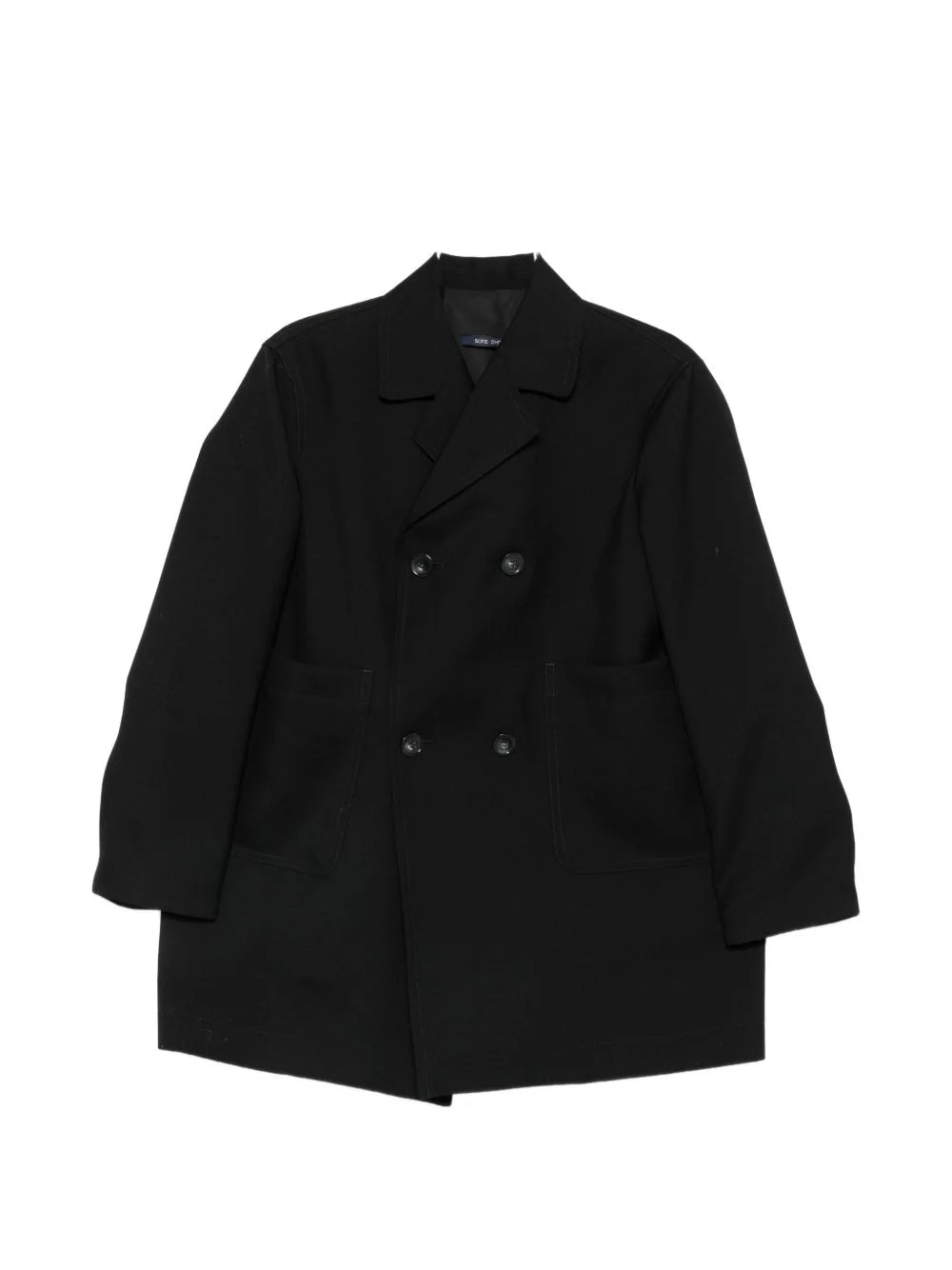 double-breasted notch-lapel coat - 1