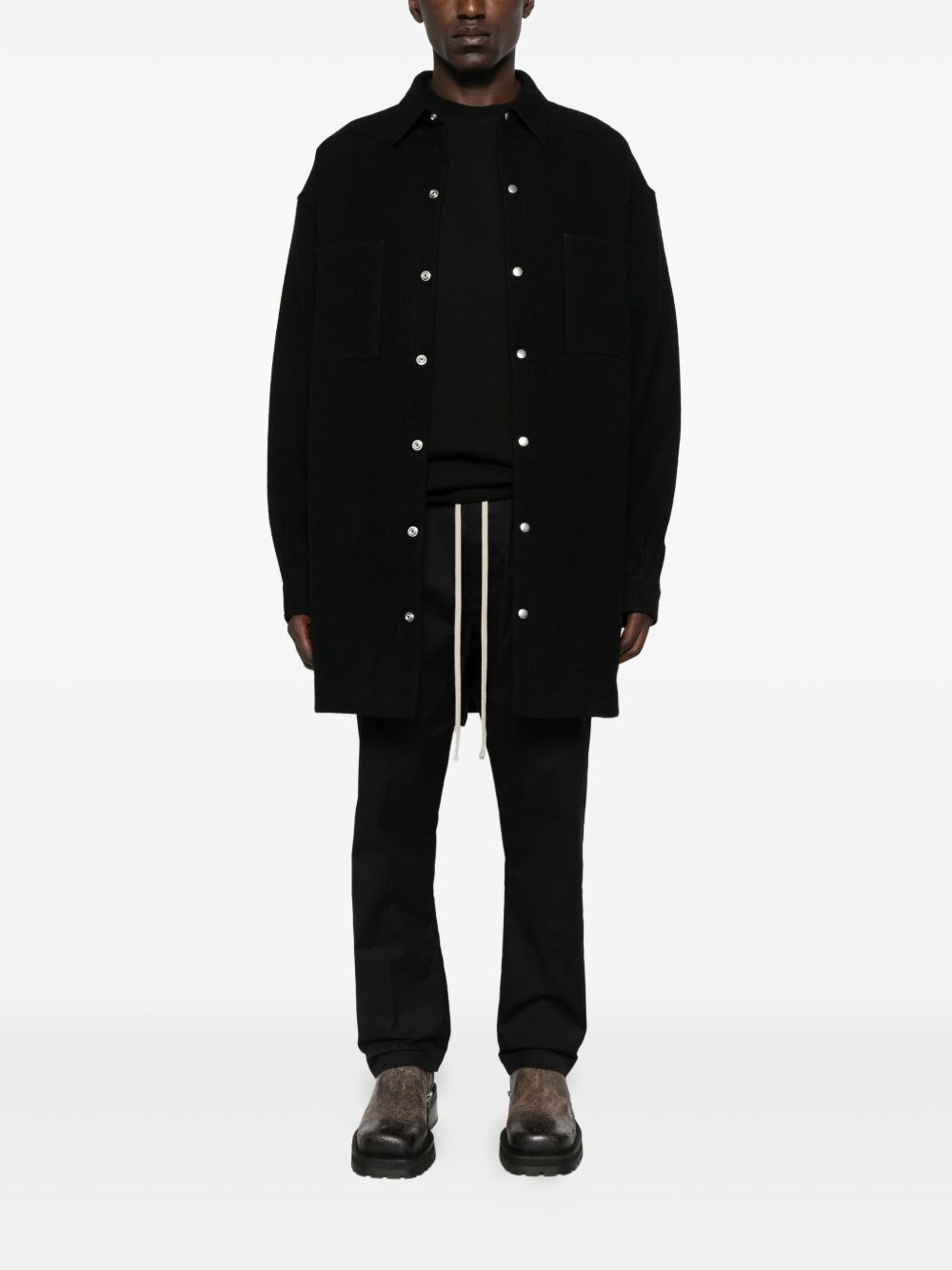 button-fastening shirt jacket - 2
