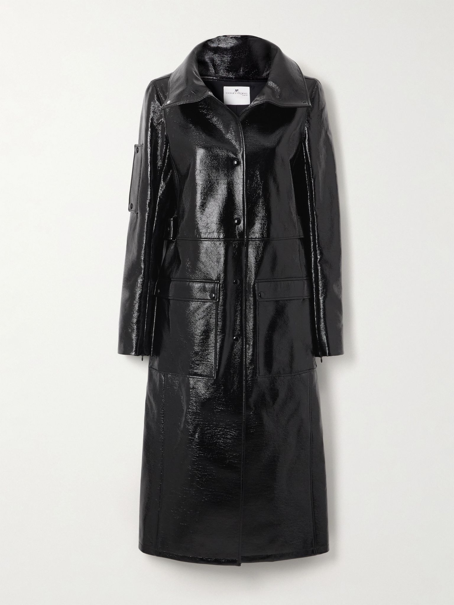 Heritage belted coated cotton-blend trench coat Black - 1