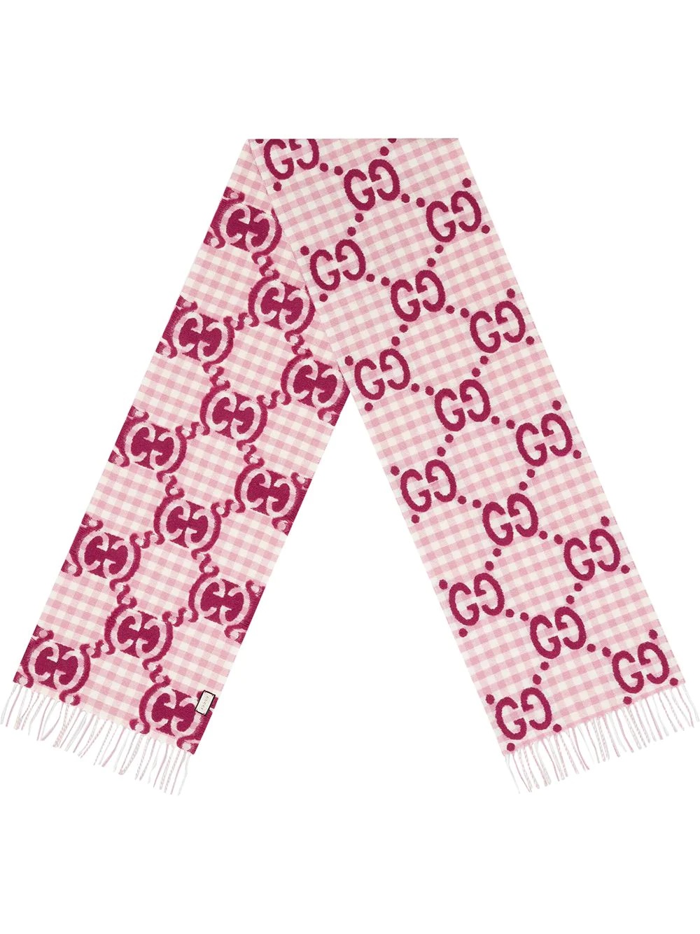 GG jacquard check scarf - 1