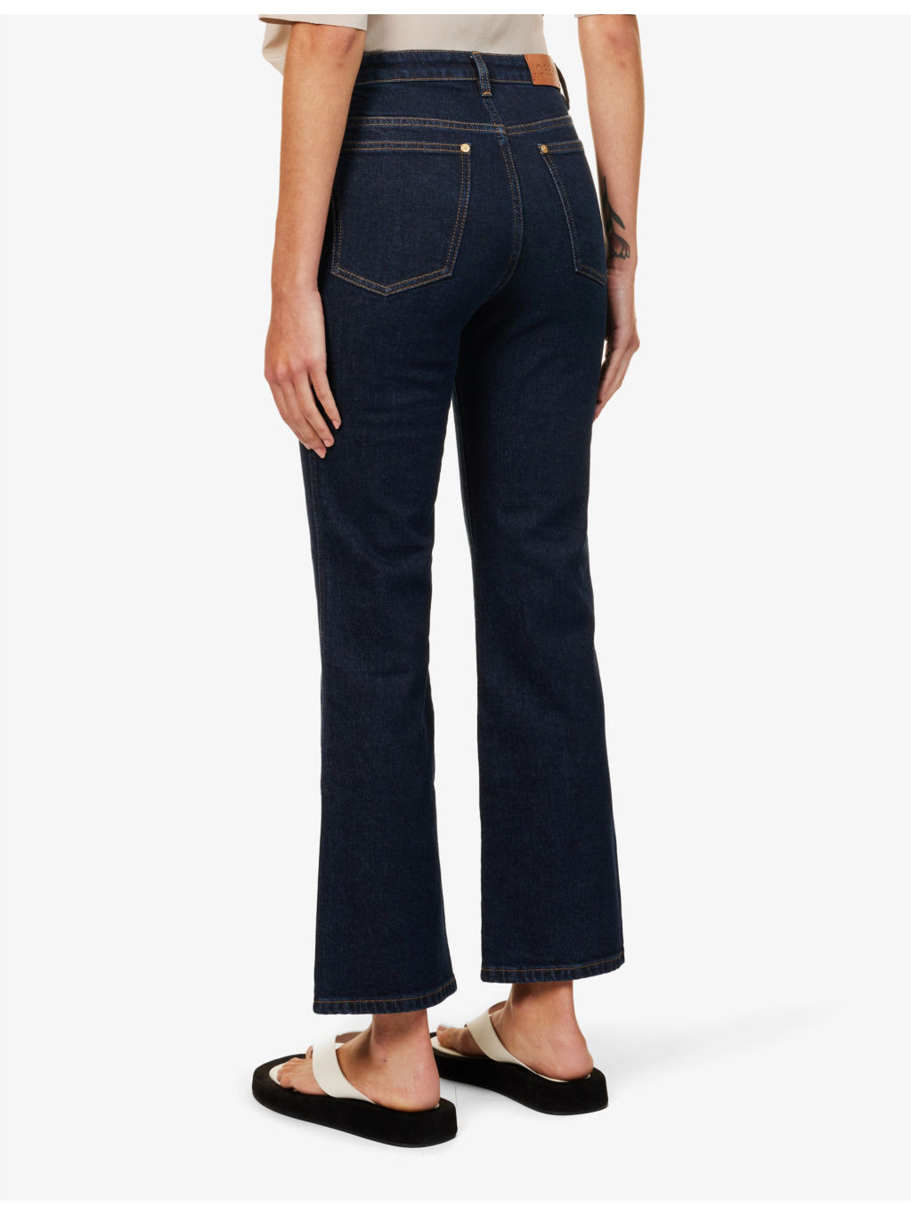 Duke flared cropped stretch-cotton jeans - 4