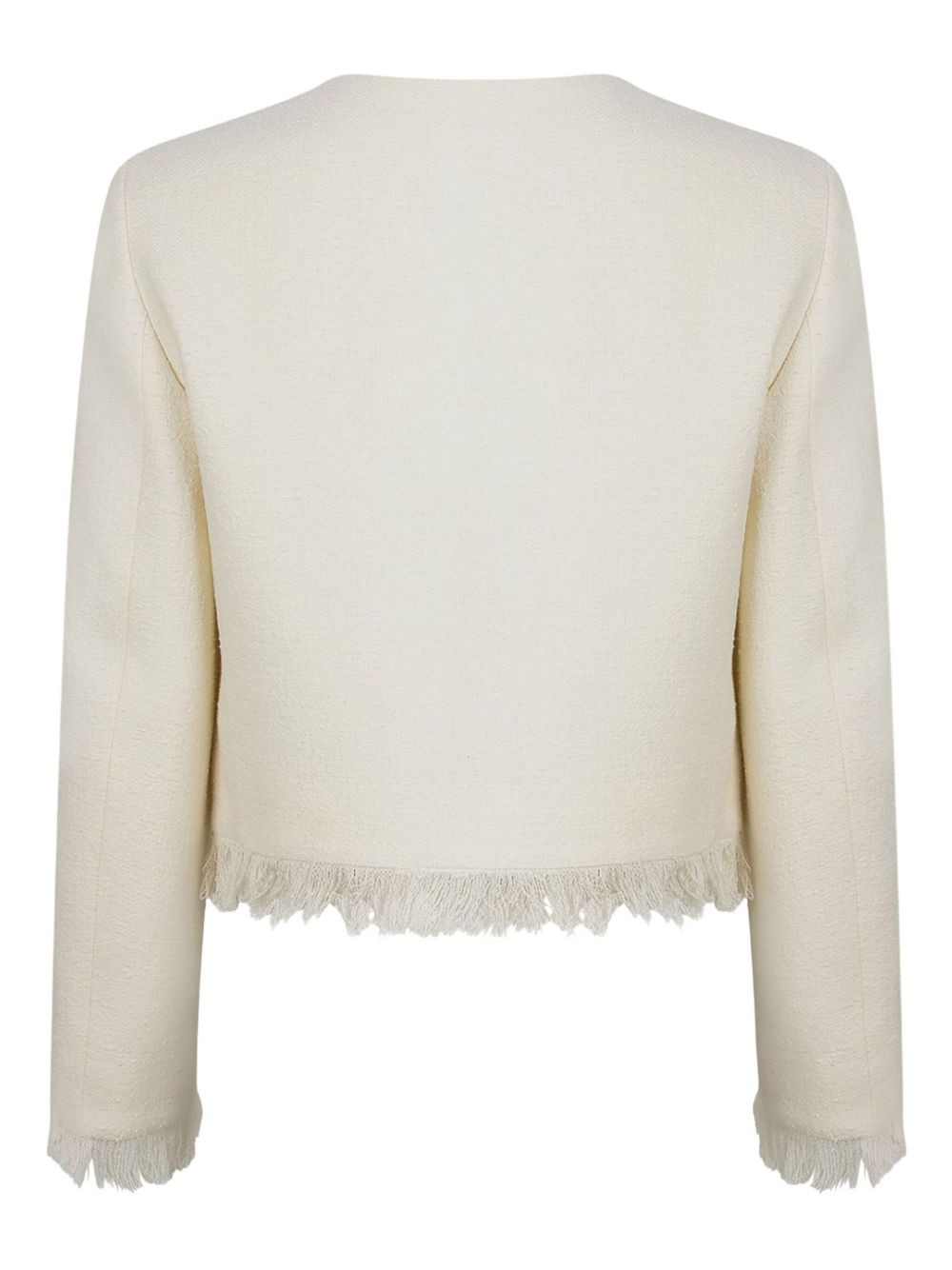 fringed button-front jacket - 2