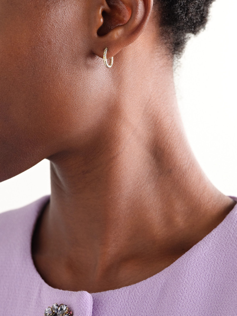 Yvonne Léon 9-karat Yellow And White Gold Diamond Hoop Earrings outlook