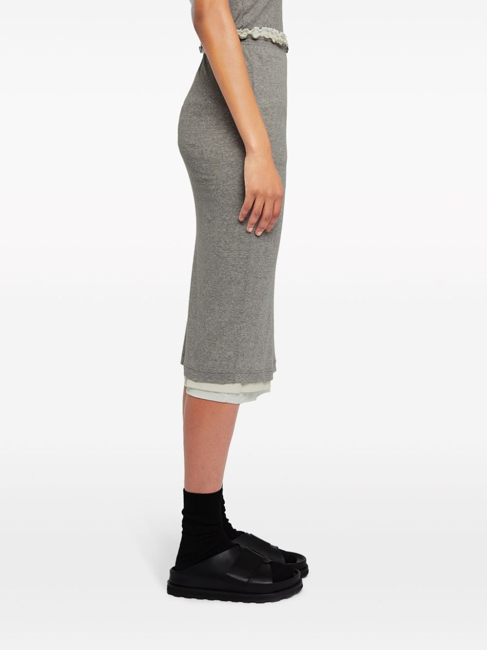 layered jersey midi skirt - 5