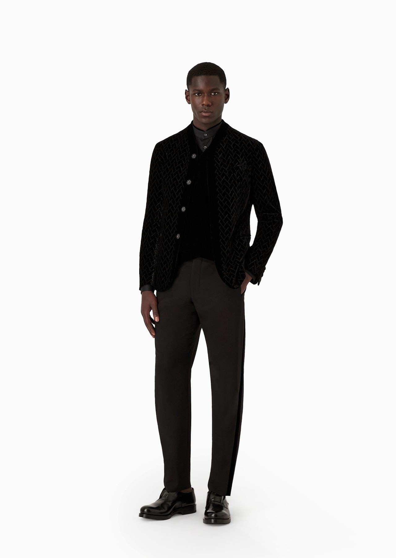 Giorgio’s Capsule Collection wool-crêpe tuxedo trousers - 4