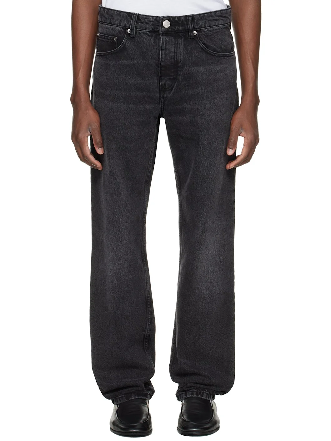 Black Cotton Classic Fit Jeans - 1