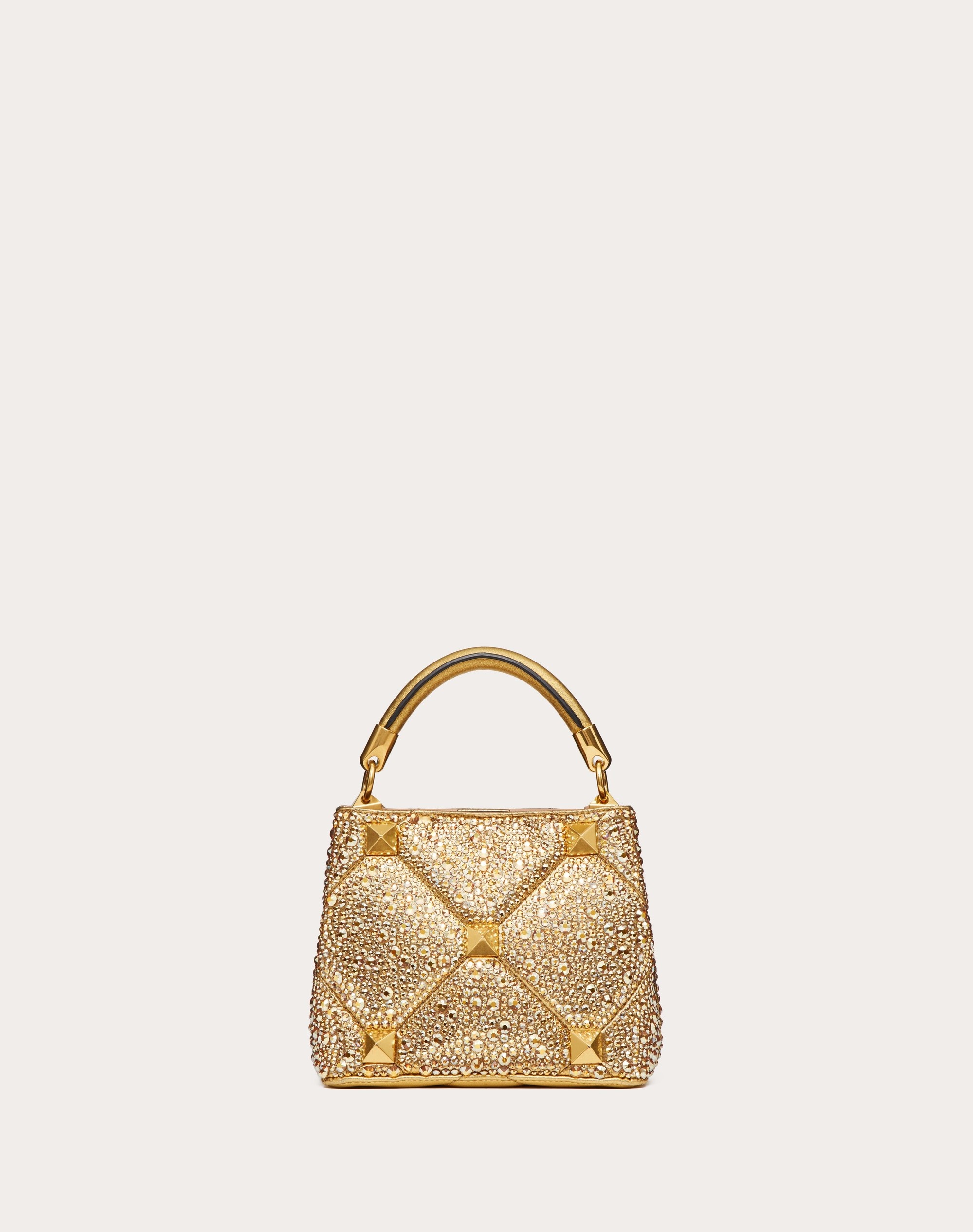 Valentino Garavani Garden Flower Rockstud Straw Tote Bag