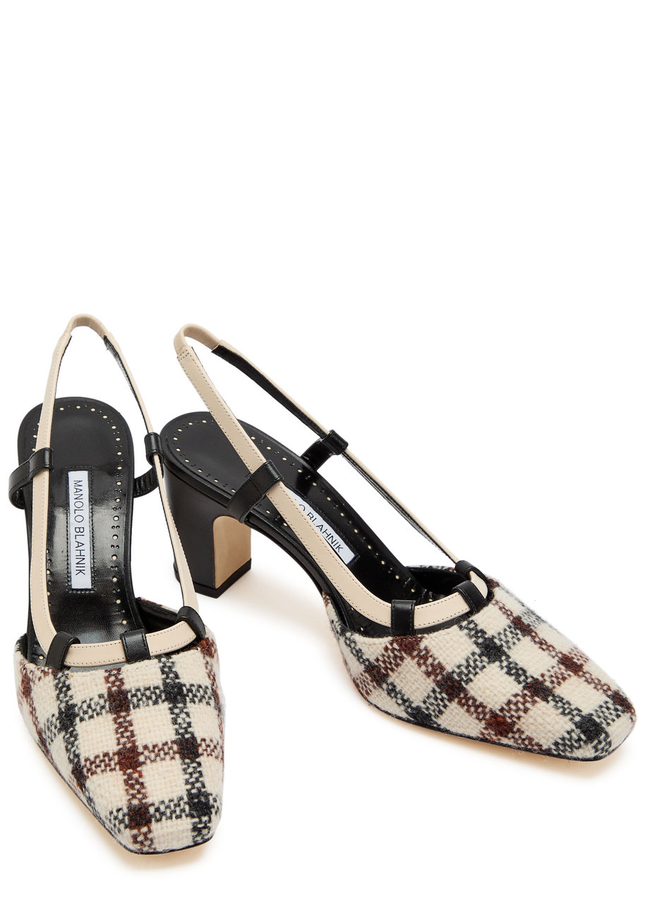 Manolo Blahnik Vestel 70 Leather Slingback Mules - 3