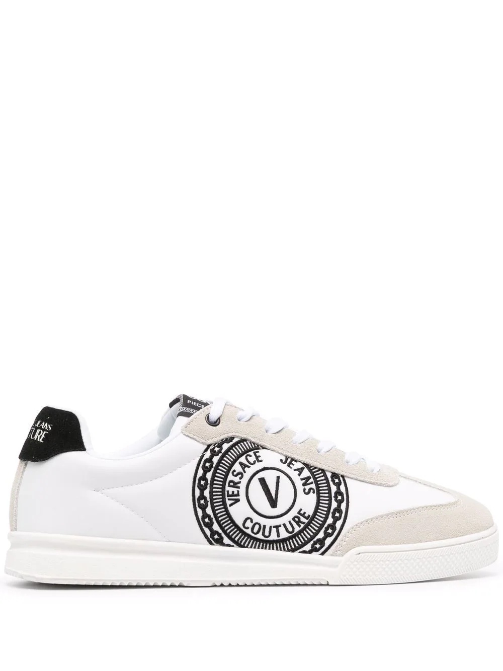 logo print panelled sneakers - 1