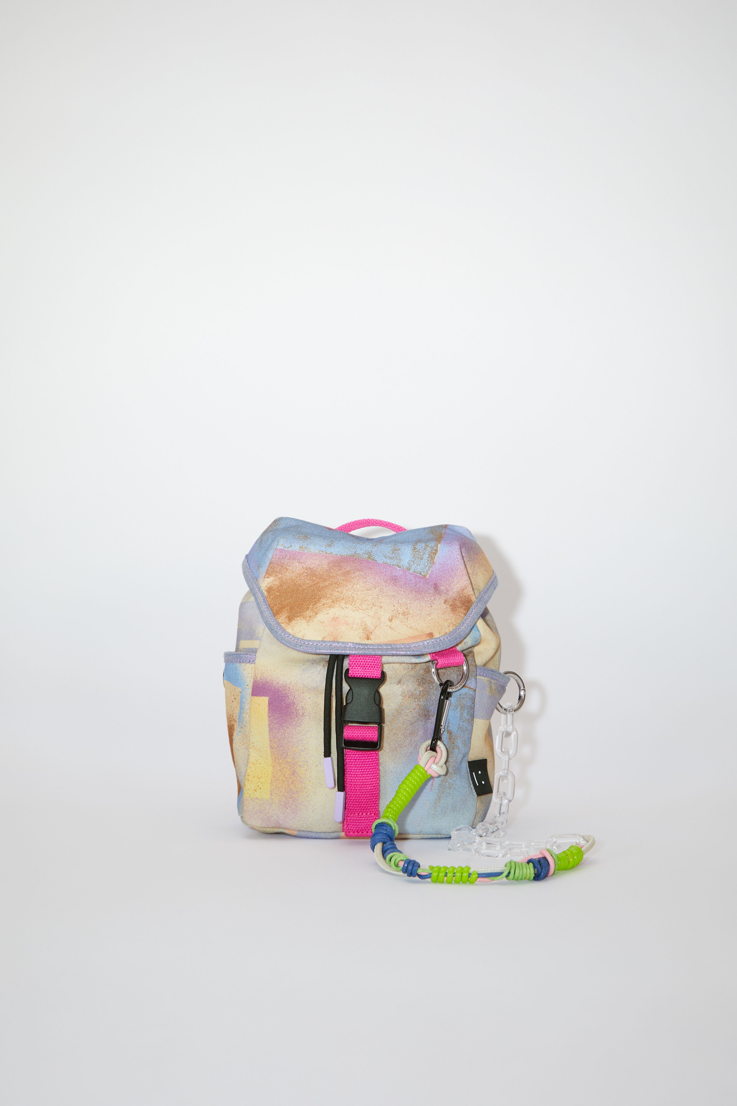 Acne Studios Mini backpack Beige multi REVERSIBLE