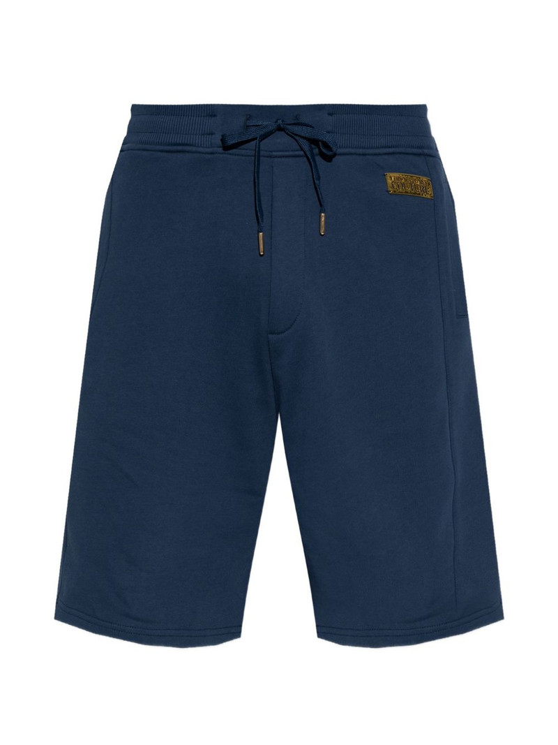 drawstring-detail logo-patch cotton shorts 1