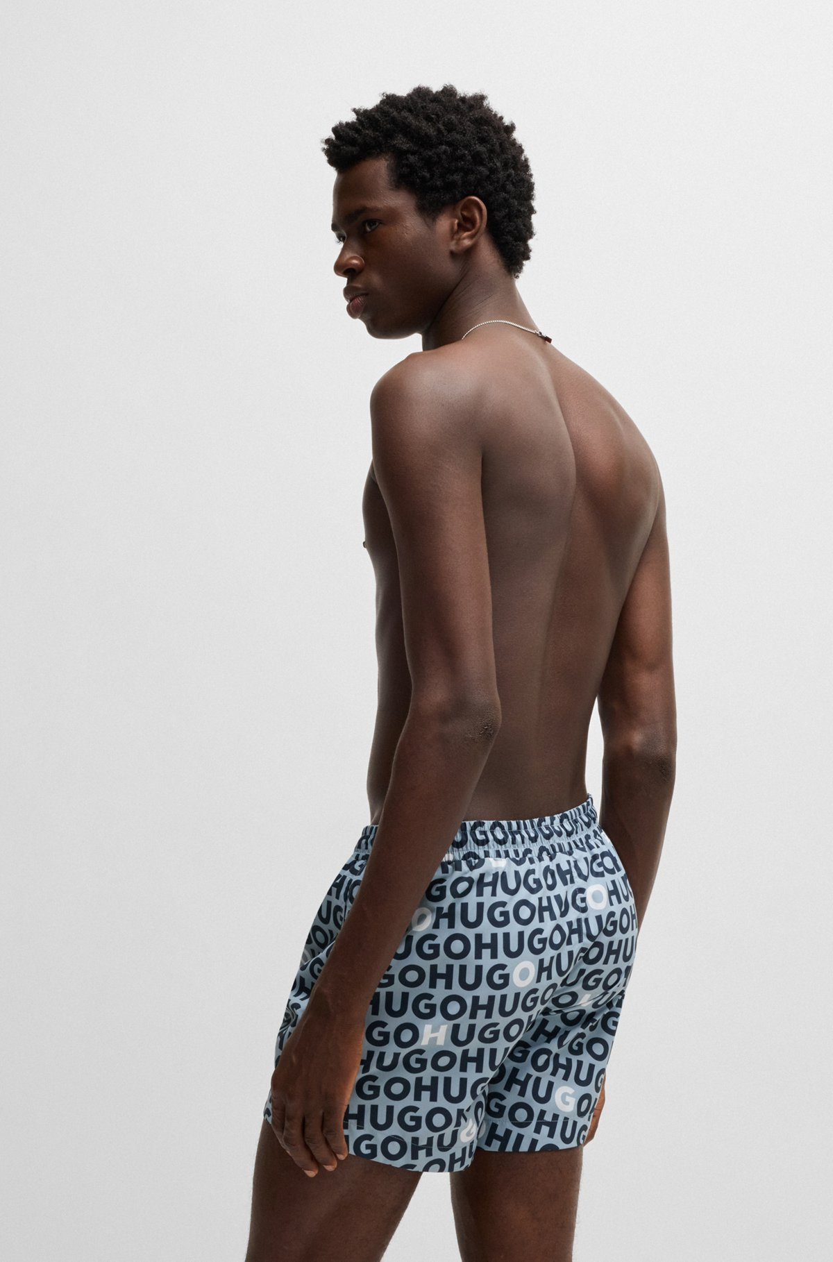 LOGO-PRINT SWIM SHORTS WITH DRAWCORD - 4