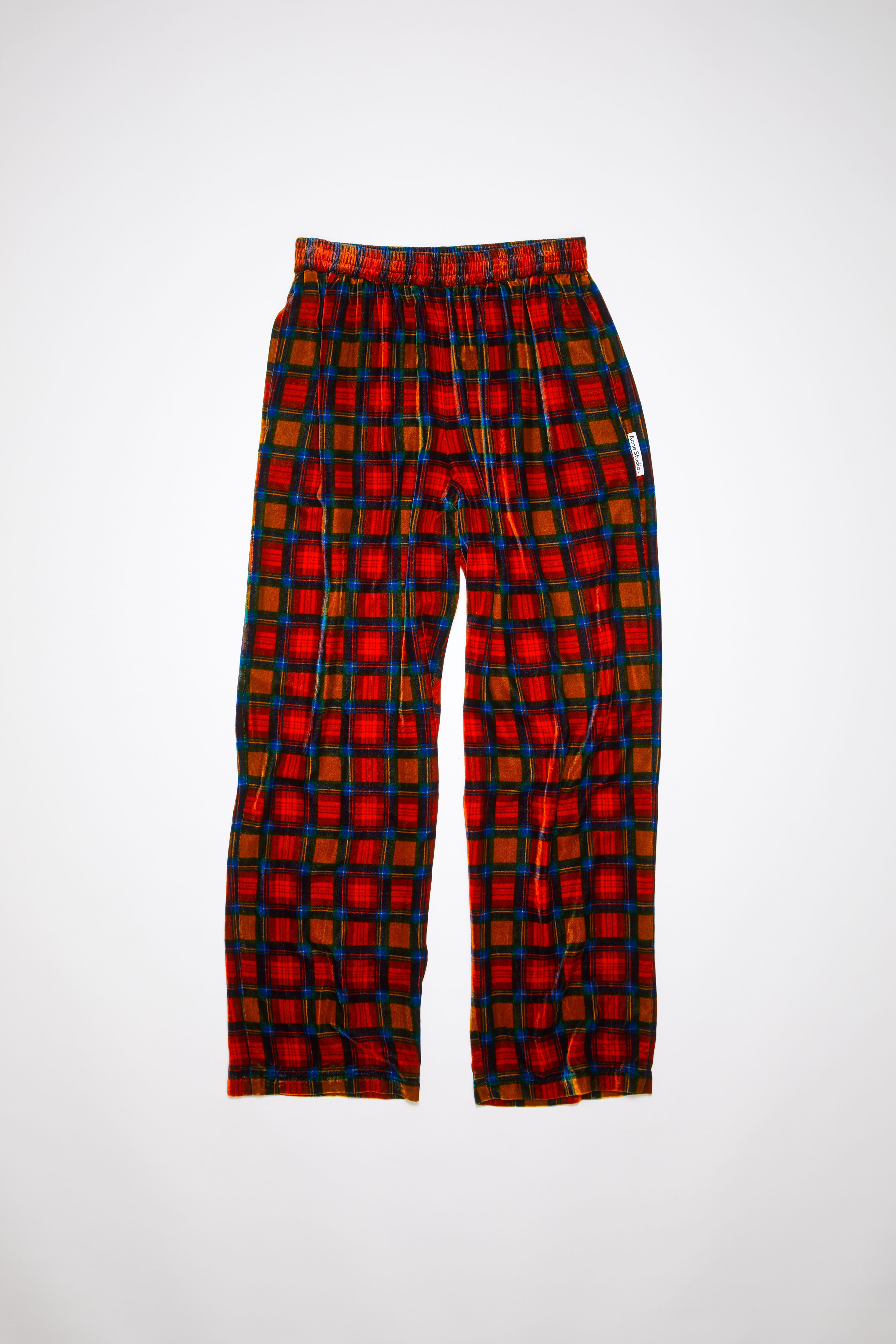 Tartan velvet trousers - Red - 6
