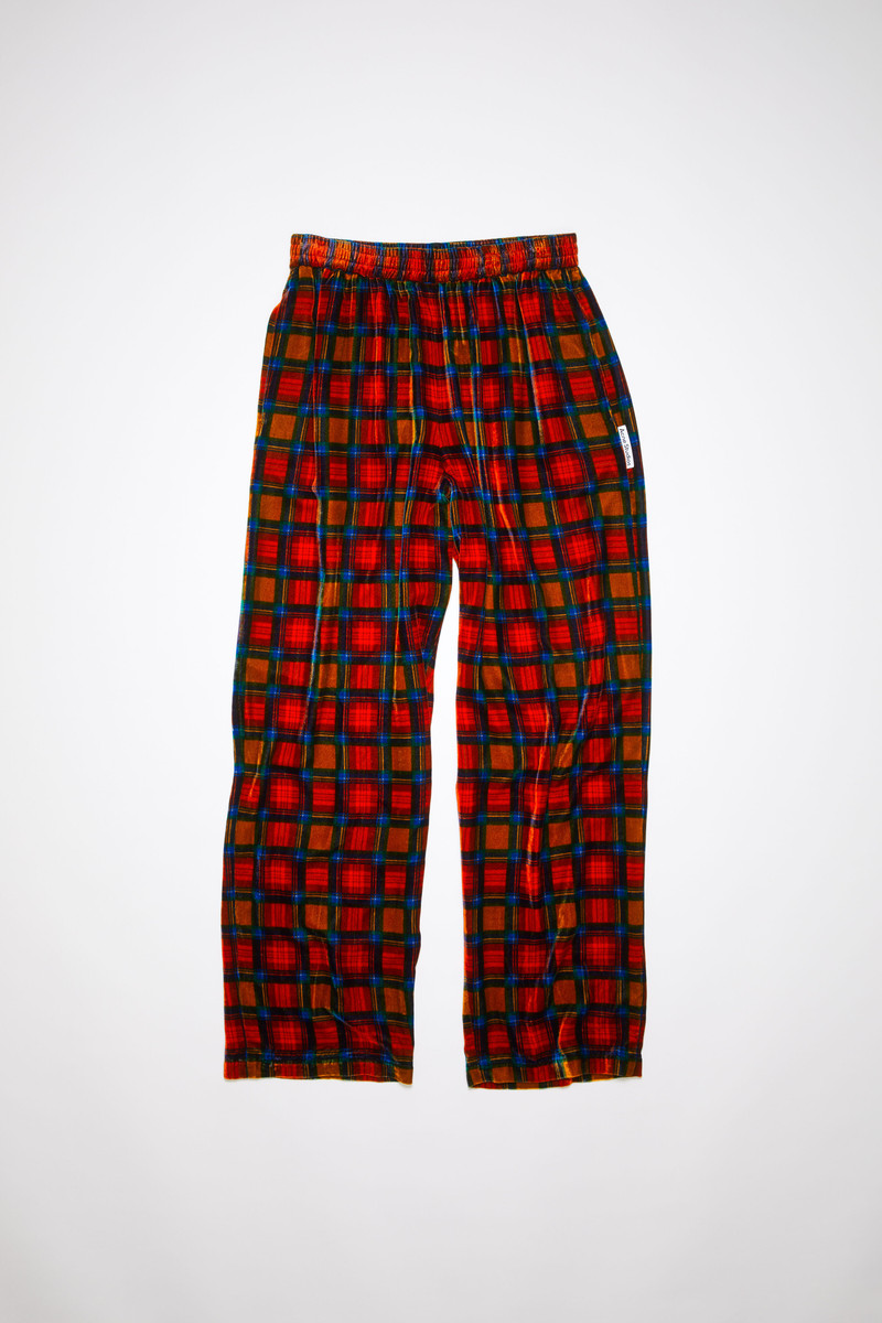 Tartan velvet trousers - Red 6