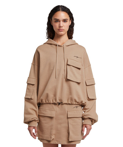 MSGM Crop sweatshirt with hood and large pockets outlook